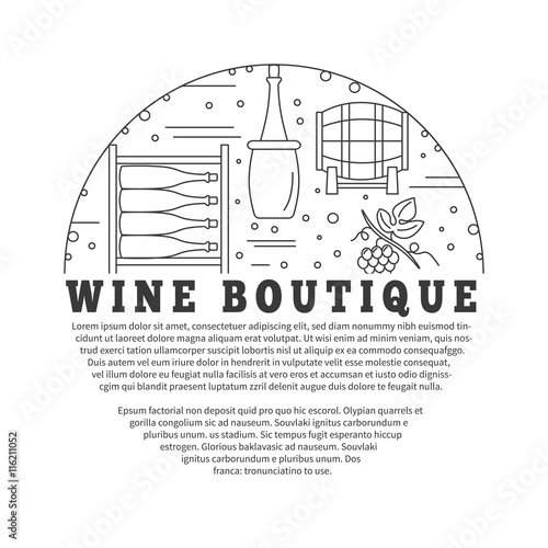 Winemaking, wine tasting graphic design concept