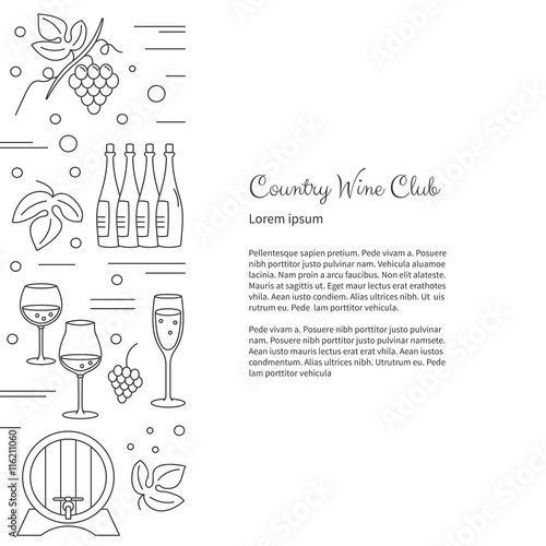 Winemaking, wine tasting graphic design concept