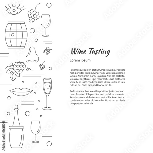 Winemaking, wine tasting graphic design concept