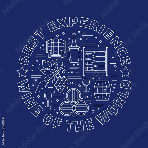 Winemaking, wine tasting graphic design concept