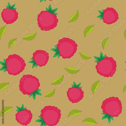 Raspberry cartoon seamless texture 652
