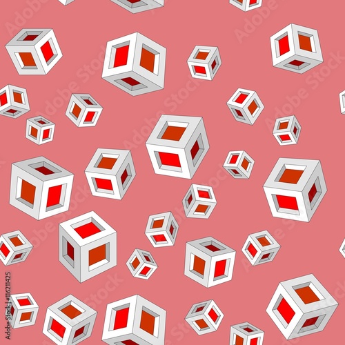 Isometric cubes seamles pattern 659