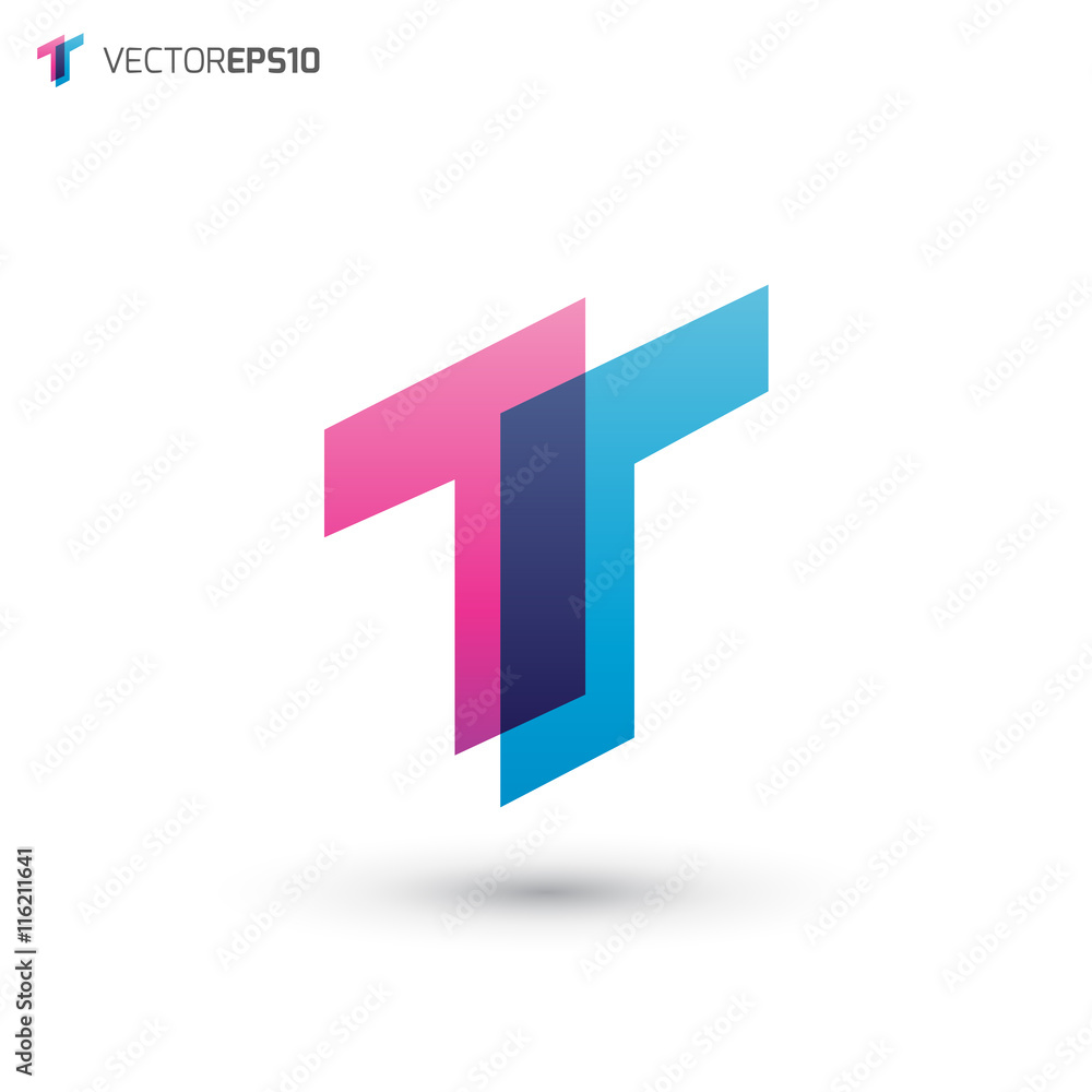 Abstract Overlap Letter T Logo Abstract Overlap Letter T Logo