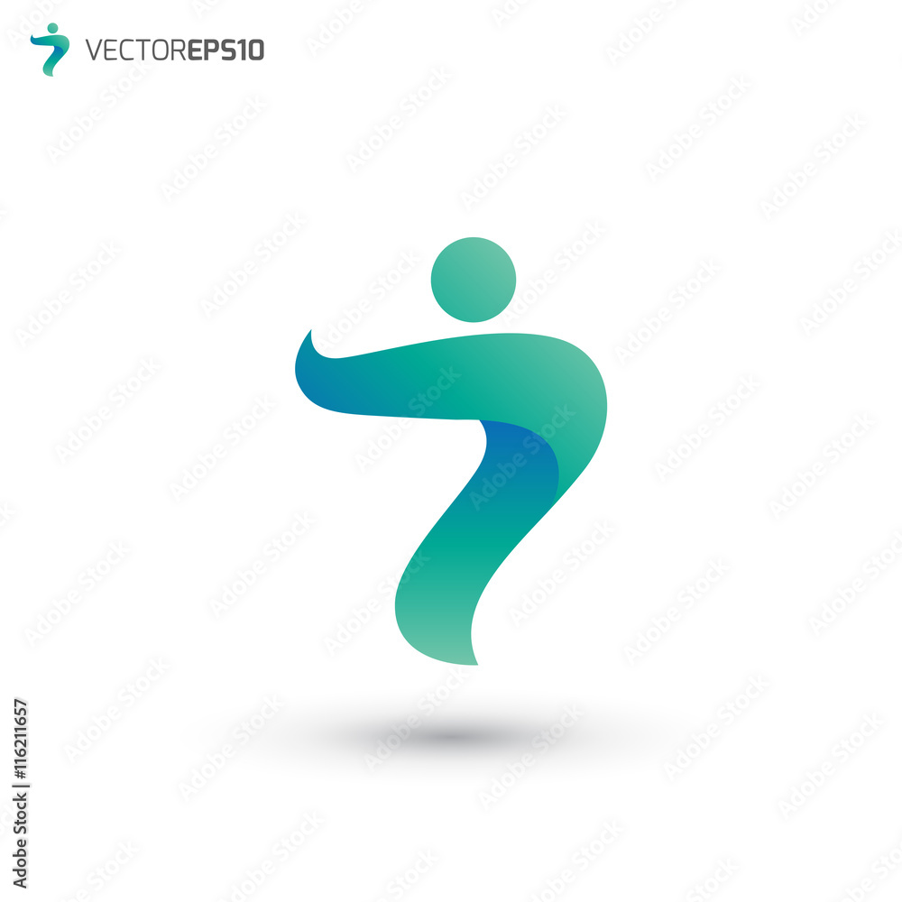 Abstract People Letter J Logo Abstract People Letter J Logo