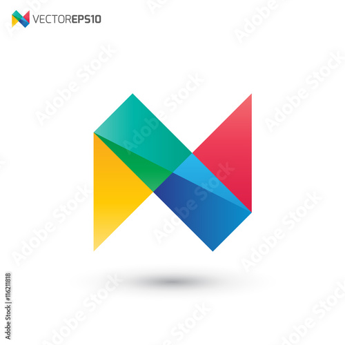 Free Download Colorful Geometric Shape Letter N Logo - GFXLoad