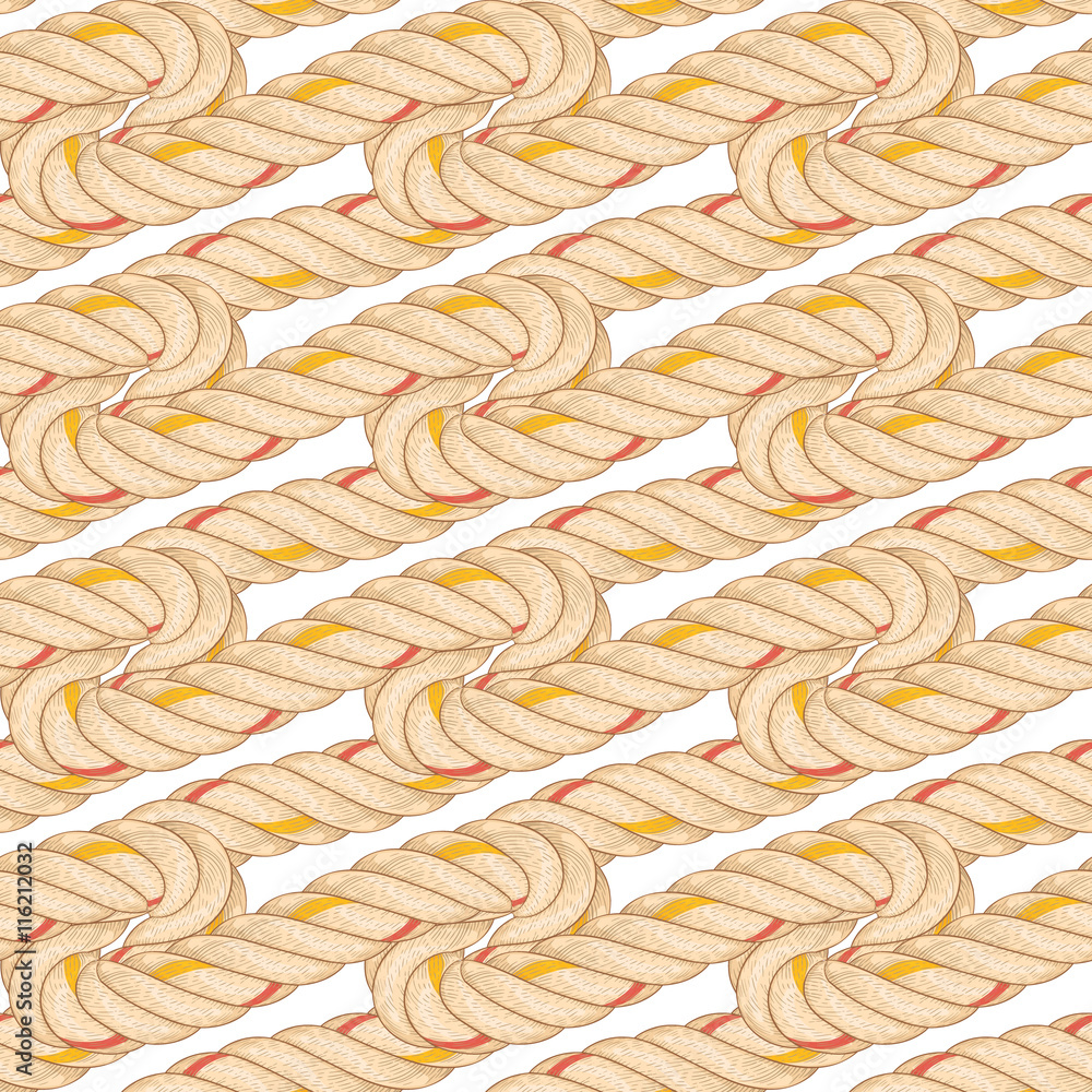 Seamless pattern with rope bending. Seamless pattern with rope bending.