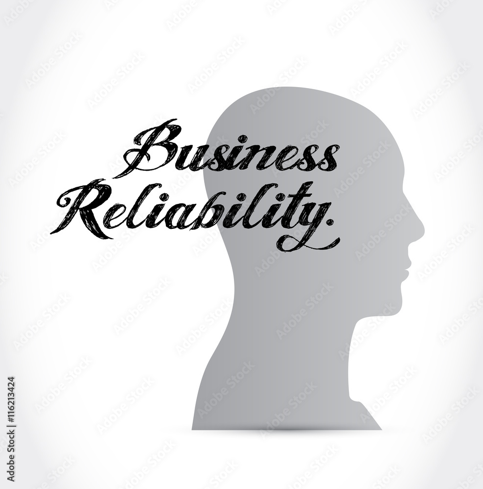 Business reliability thinking brain concept