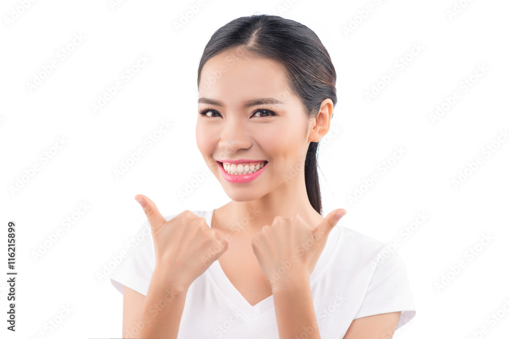 Asian woman isolated on white background. Casual mixed-race Asia Asian woman isolated on white background. Casual mixed-race Asia