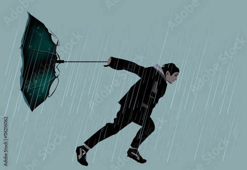 Going through rain and wind