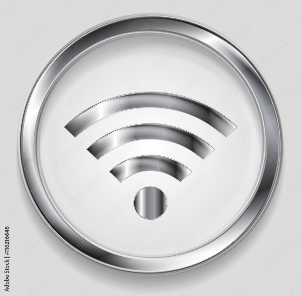 Silver metal wifi tech icon vector design Silver metal wifi tech icon vector design