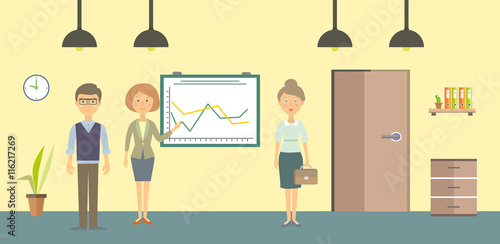 Business meeting of business people. Vector illustration