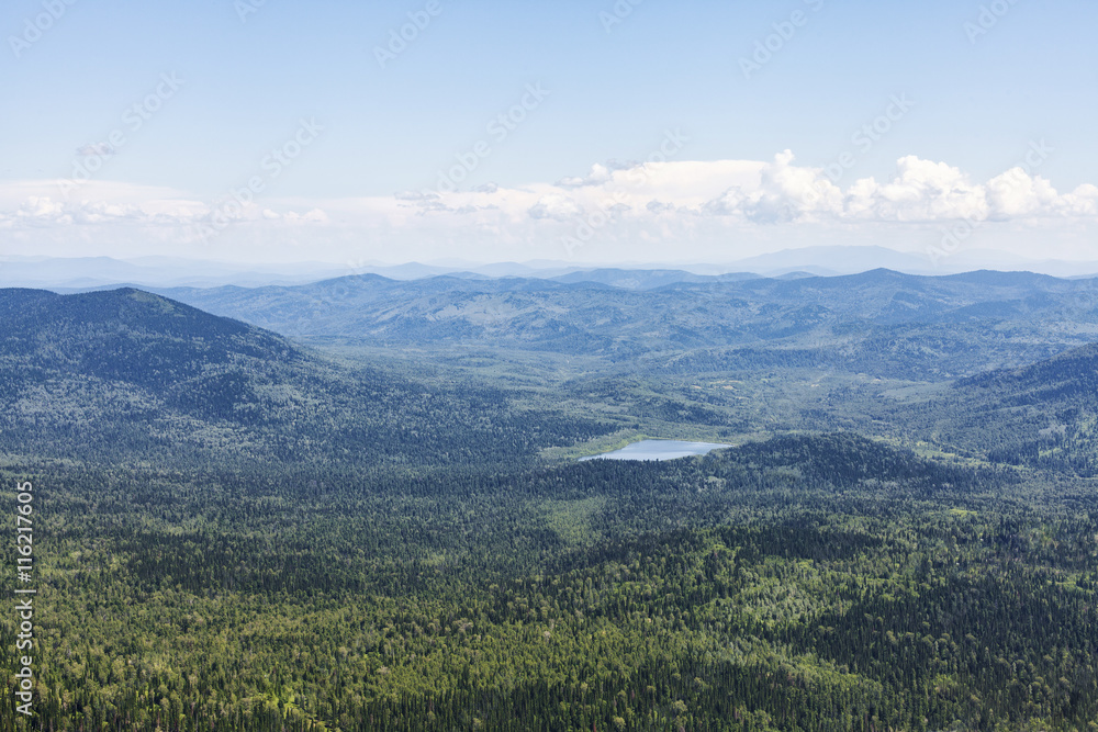 Fototapeta premium Panorama view from the top of mountain