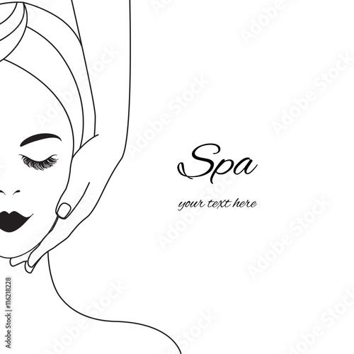 Massage picture face contours for spa or beauty salon