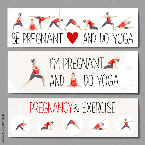 Banners for advertising pregnant yoga.