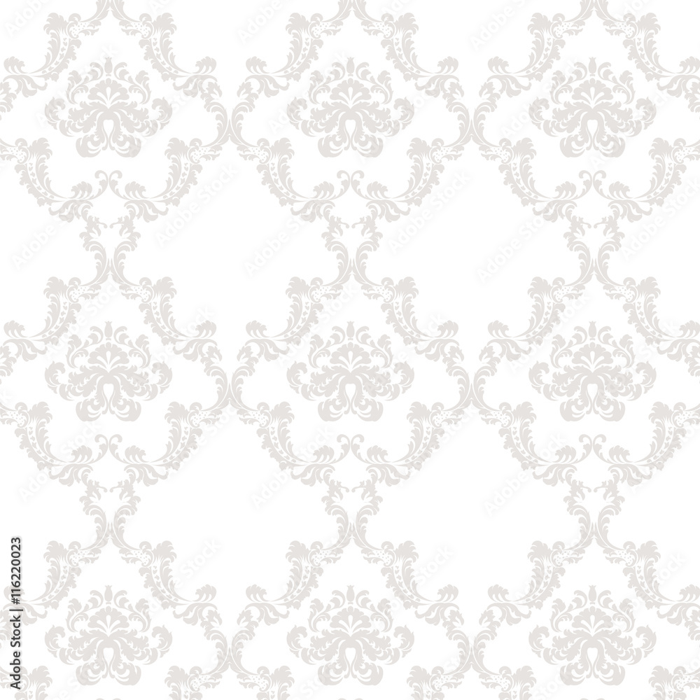 Vector floral damask pattern background. Luxury classic floral damask
