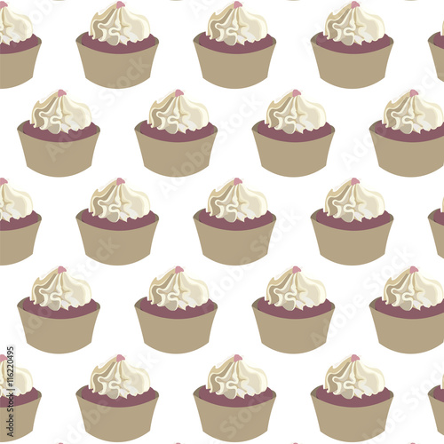 Delicious Cupcakes pattern Vector
