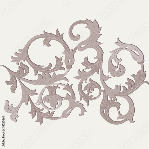 Acanthus leaf ornament element