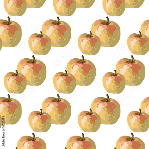 Watercolor Apple Vector pattern background