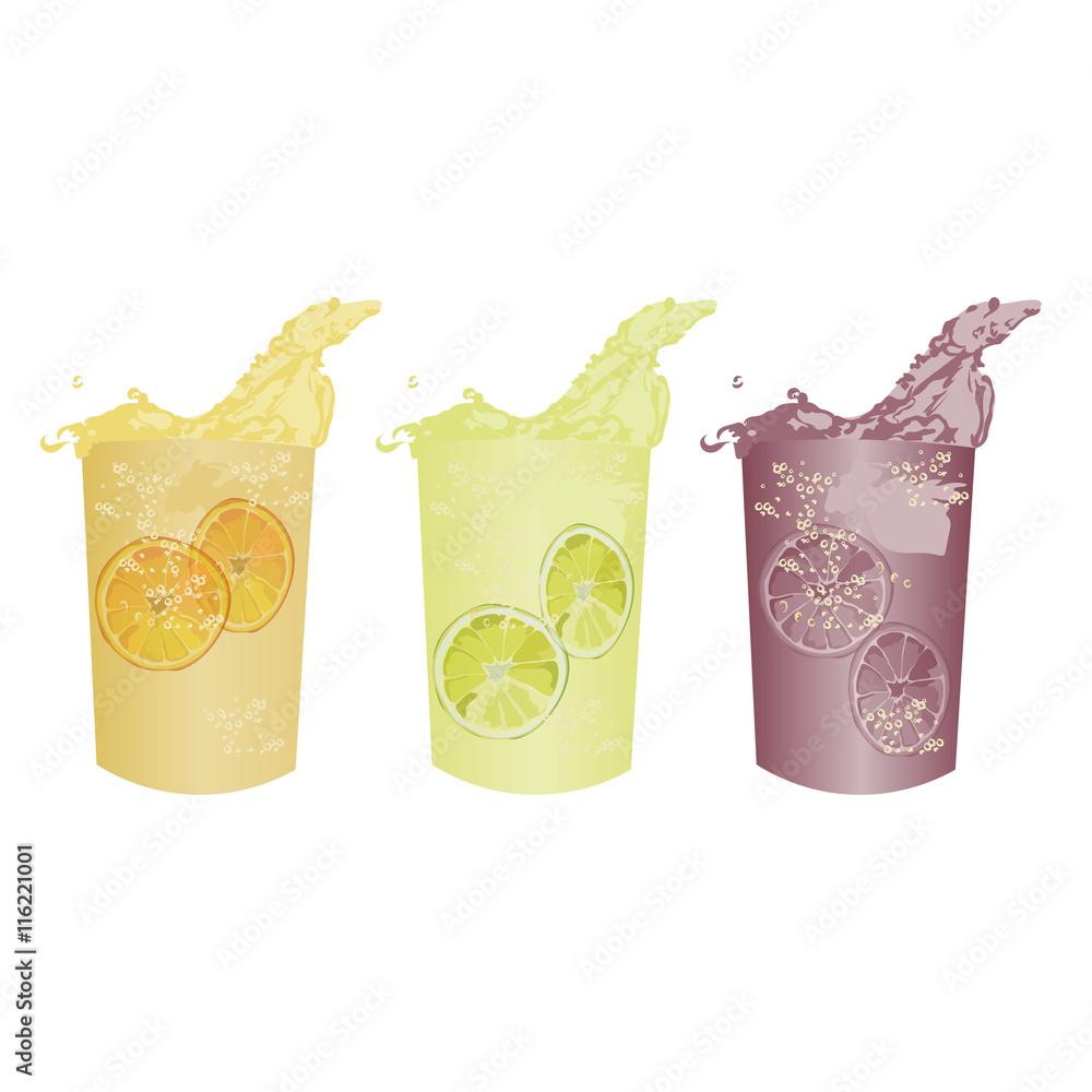 Fototapeta premium Summer cocktail fresh drinks Vector