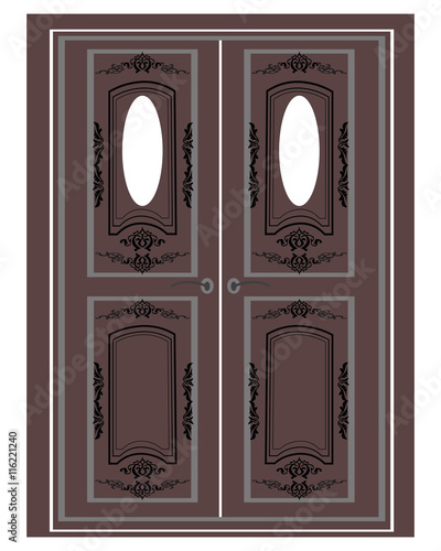 Entrance in classic style. Vector architectural facade. drawing of classic bu...