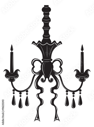 Baroque Elegant Wall lamp with ornaments.Vector  Elegant Royal Baroque Style Wall lamp
