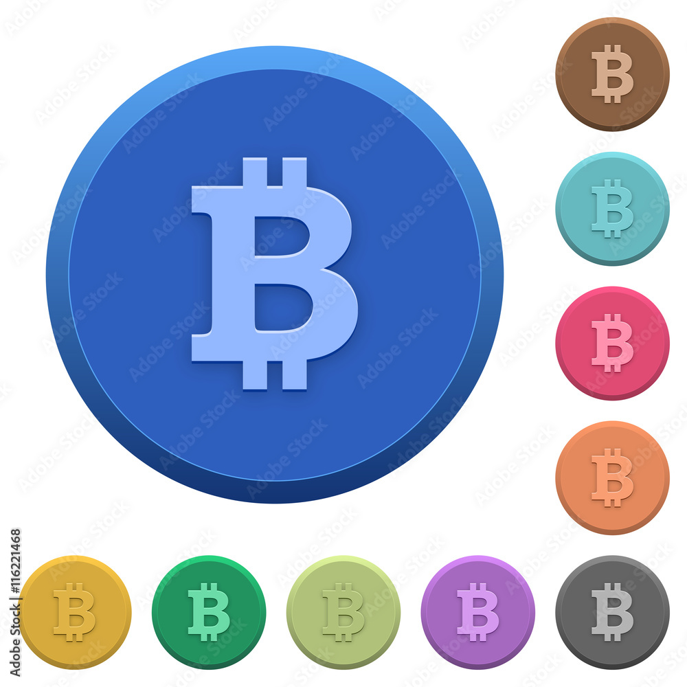Embossed bitcoin sign buttons Embossed bitcoin sign buttons