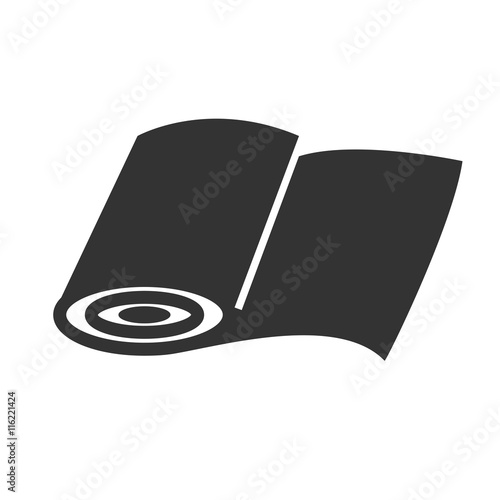 Textile roll icon. Simple flat logo of textile roll isolated on white background. Vector illustration.