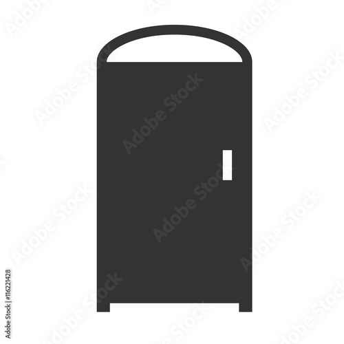 Door icon. Simple flat logo of closed door on white background. Vector illustration.