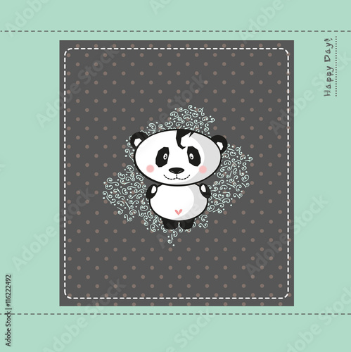 Fototapeta Naklejka Na Ścianę i Meble -  Baby panda design card