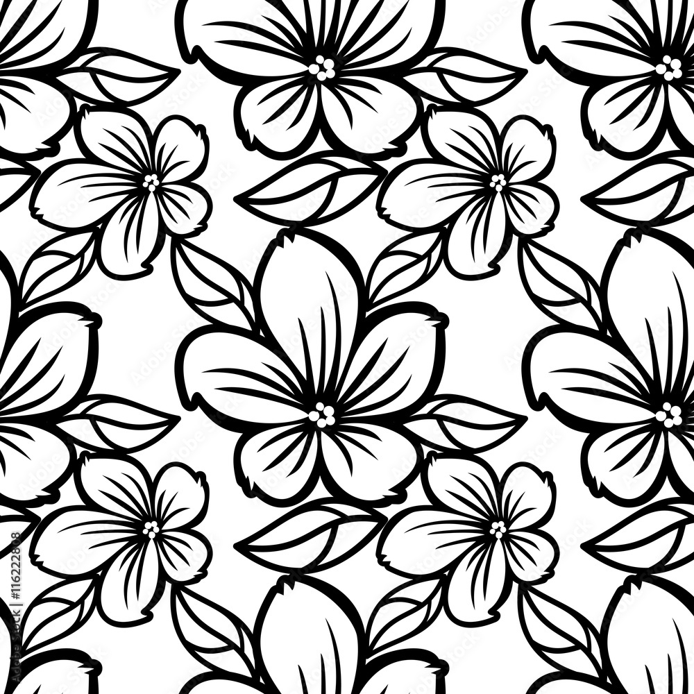Naklejka Seamless flower pattern. Beautiful background for banners, labels, posters, web, invitations, weddings, greeting cards, albums. Vector clip art.