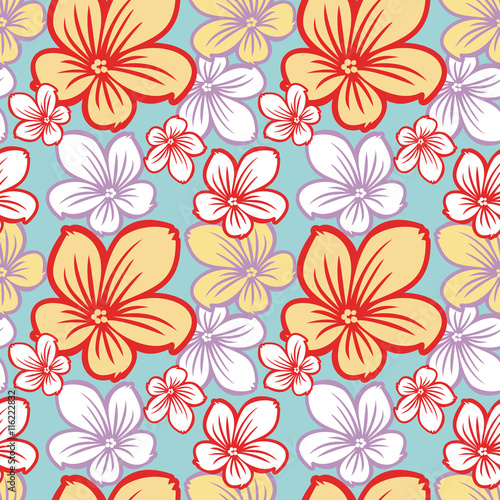 Seamless flower pattern. Beautiful background for banners  labels  posters  web  invitations  weddings  greeting cards  albums. Vector clip art.