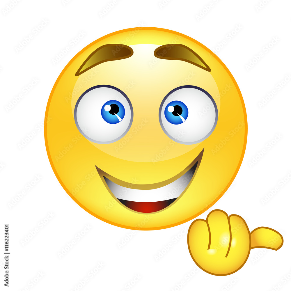 Fototapeta premium Emoticon showing thumb up