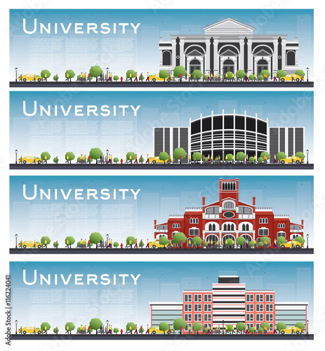 Set of university study banners.