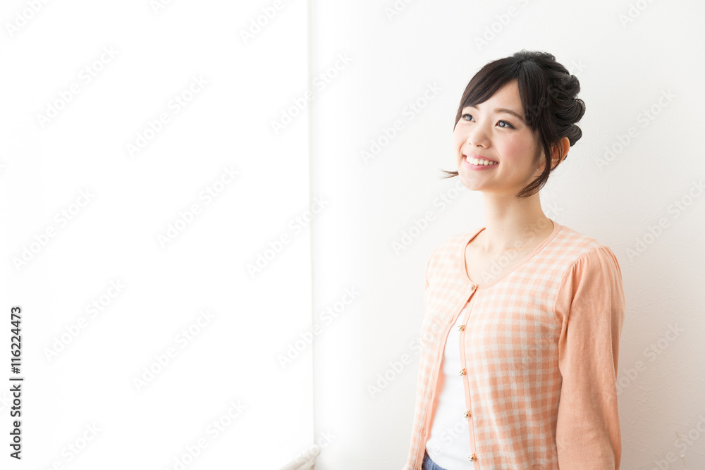 portrait of young asian woman on white background portrait of young asian woman on white background