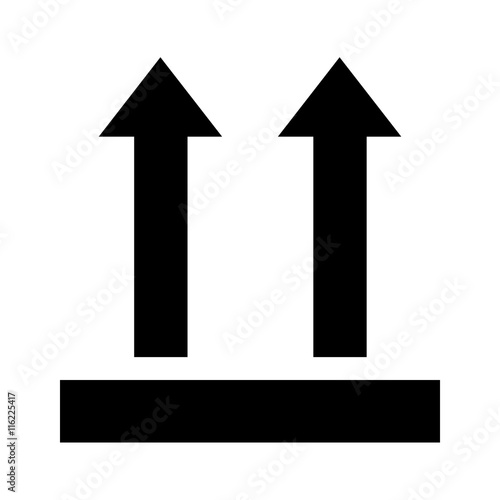 This side up icon. Two arrows indicating top side of packaging. Cargo handled so these arrows always point up. Vector Illustration