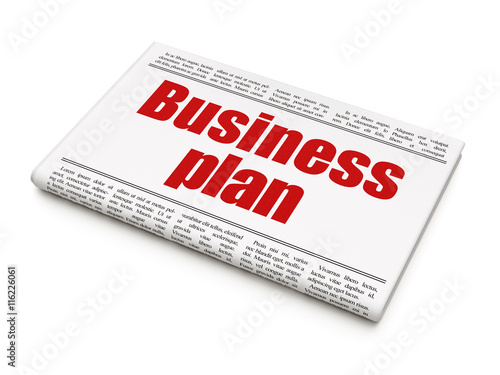 Finance concept: newspaper headline Business Plan