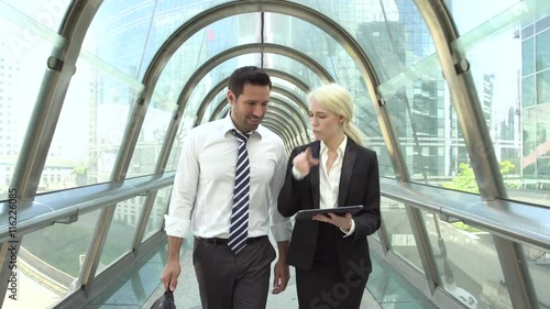 Business people meeting in financial district, 4K, UHD Movie (3840X2160)