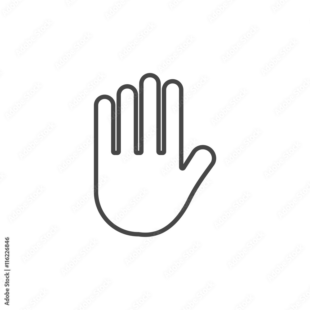 Stop hand Icon Vector Stop hand Icon Vector
