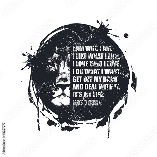 Motivation Quote for your design on black stain