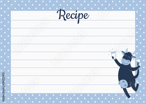 cow recipe card