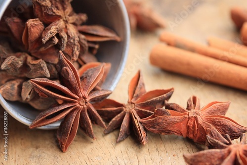 star anise and cinnamon