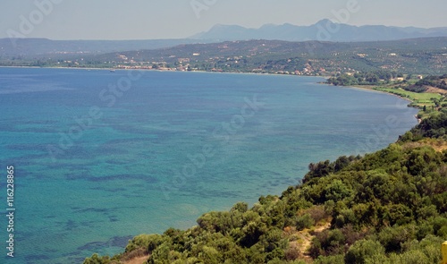 Fototapeta Naklejka Na Ścianę i Meble -  The Bay of Navarino by the town of Pylos in Messinia, Greece