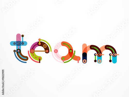 Team word lettering banner