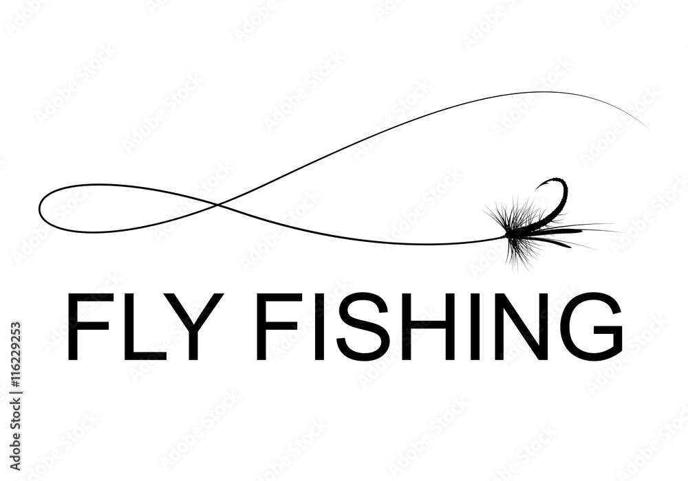 fly fishing hook, vector Stock Vector