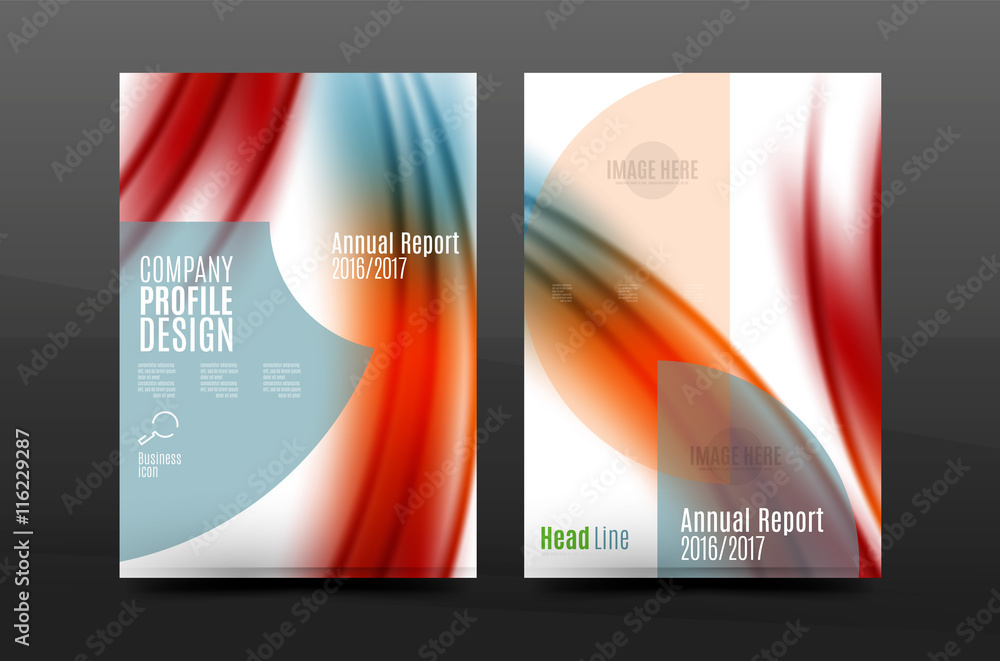 Fototapeta premium Wave pattern annual report business cover design