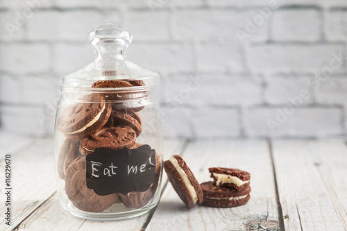 Valokuva Jar full of chocolate cookies
