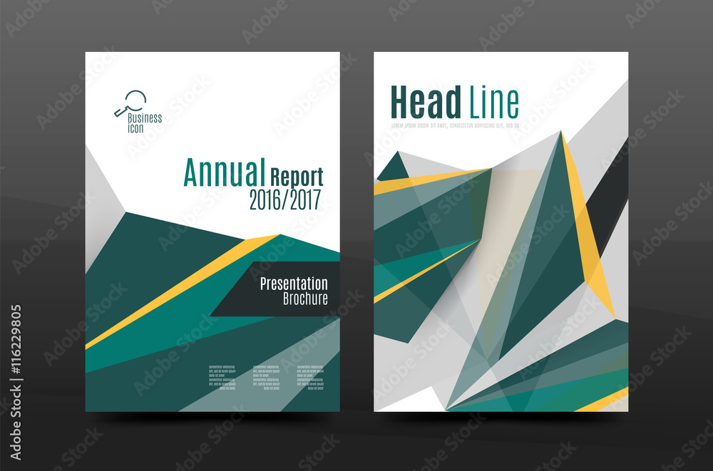 3d abstract geometric shapes. Modern minimal composition. Business annual report cover design.