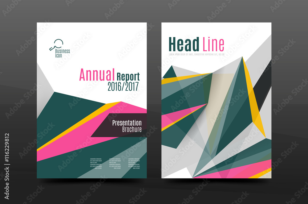 3d abstract geometric shapes. Modern minimal composition. Business annual report cover design.