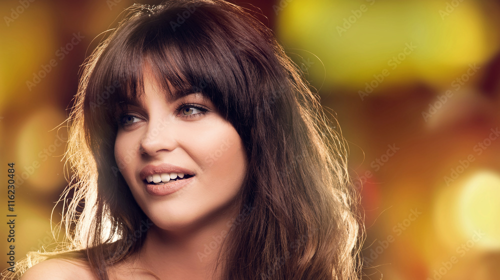 Fototapeta premium Portrait of beautiful girl in glamour makeup.