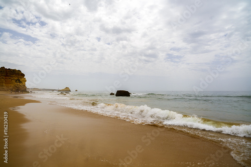 beautiful beach on the Atlantic Ocean, Algarve, Portugal